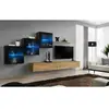 Assmann Electronic Meuble TV Mural Design "Switch XX" 330cm Naturel & Noir