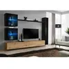 AC-DÉCO Meuble TV Mural Design "Switch XVIII" 280cm Naturel & Noir