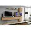 Meuble TV Mural Design "Switch XIX" 310cm Naturel