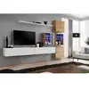 Assmann Electronic Meuble TV Mural Design "Switch XIX" 310cm Blanc & Naturel