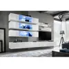 Meuble TV - AC-DÉCO - FLY J - Ensemble mural - 3 rangements LED - 2 étagères - Blanc