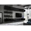 AC-DÉCO Ensemble Mural - Fly I - 2 Rangements - 2 Meubles Tv - 2 Étagères - Noir