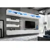 Ensemble mural - AC-DÉCO - FLY I - 2 rangements LED - 2 meubles TV - 2 étagères - Blanc