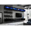 Ensemble mural - AC-DÉCO - FLY I - 2 rangements LED - 2 meubles TV - Noir