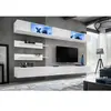Ensemble mural - AC-DÉCO - FLY I - 2 rangements LED - 2 meubles TV - 2 étagères - Blanc