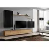 Ensemble mural - AC-DÉCO - Switch XX - 3 portes - Bois et noir - Modèle 2