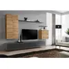 AC-DÉCO Meuble TV Mural Design "Switch II" 270cm Naturel & Gris