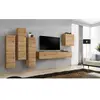 Meuble TV Mural Design "Switch III" 330cm Naturel