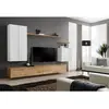 Meuble TV Mural Design "Switch II" 270cm Blanc & Naturel
