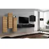 Meuble TV Mural Design "Switch III" 330cm Naturel & Noir
