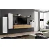 AC-DÉCO Meuble TV Mural Design "Switch I" 330cm Blanc & Naturel