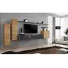 Paris Prix Meuble TV Mural Design "Switch I" 330cm Naturel & Gris