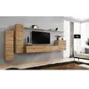 Meuble TV Mural Design "Switch I" 330cm Naturel