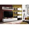 Ensemble murale meuble TV - Silk - 6 éléments - Anthracite et bois