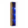 AC-DÉCO Vitrine verticale - switch ww 1 - l 30 cm x p 30 cm x h 180 cm - bois