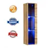 AC-DÉCO Vitrine Verticale - Switch Ww 2 - L 30 Cm X P 30 Cm X H 120 Cm - Bois