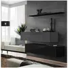 AC-DÉCO Commode Switch SB II - 2 bancs TV - 1 étagère - Noir et graphite