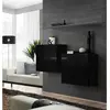 AC-DÉCO Commode - Switch Sb I - 2 Vitrines Carrées - 1 Étagère - Noir Et Graphite - Modèle 2