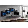 Meuble TV Mural Design "Switch XX" 330cm Gris & Noir