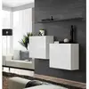 Paris Prix Lot de 2 Blocs & Etagère Switch SBI 130cm Blanc & Gris
