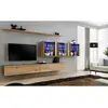Ensemble mural - AC-DÉCO - Switch XVII - 3 vitrines LED - 2 banc TV - Marron