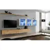 Paris Prix Meuble TV Mural Design "Switch XVII" 340cm Naturel & Blanc