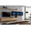 Paris Prix Meuble TV Mural Design "Switch XVII" 340cm Naturel & Noir
