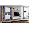 AC-DÉCO Meuble TV Mural Design "Switch XVI" 330cm Blanc & Naturel