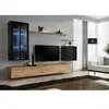 AC-DÉCO Meuble TV Mural Design "Switch XII" 270cm Noir & Naturel