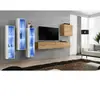 Paris Prix Meuble TV Mural Design "Switch XIII" 330cm Naturel & Blanc