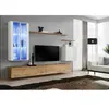Meuble TV Mural Design "Switch XII" 270cm Blanc & Naturel