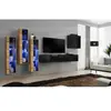 Assmann Electronic Meuble TV Mural Design "Switch XIII" 330cm Noir & Naturel