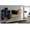 Paris Prix Meuble TV Mural Design "Switch XIII" 330cm Naturel & Noir