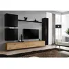 Paris Prix Meuble TV Mural Design "Switch VIII" 280cm Noir & Naturel
