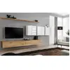 AC-DÉCO Meuble TV Mural Design "Switch VII" 340cm Naturel & Blanc