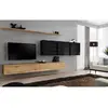AC-DÉCO Meuble TV Mural Design "Switch VII" 340cm Naturel & Noir