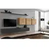 Paris Prix Meuble TV Mural Design "Switch VII" 340cm Gris & Naturel
