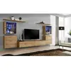 AC-DÉCO Ensemble Mural - Switch Xiv - 4 Vitrines - 1 Banc Tv - 2 Étagères - Bois
