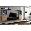 AC-DÉCO Meuble TV Mural Design "Switch XIV" 320cm Naturel & Noir
