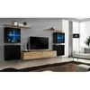 AC-DÉCO Meuble TV Mural Design "Switch XIV" 320cm Noir & Naturel