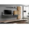 Paris Prix Meuble TV Mural Design "Switch IX" 310cm Gris & Naturel