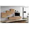 AC-DÉCO Ensemble Mural - Switch X - 3 Vitrines Carrées - 2 Bancs Tv - 1 Étagère - Graphite
