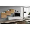 Paris Prix Meuble TV Mural Design "Switch X" 330cm Naturel & Blanc