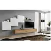 Assmann Electronic Meuble TV Mural Design "Switch X" 330cm Blanc & Naturel