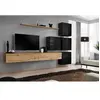 Meuble TV Mural Design "Switch IX" 310cm Naturel & Noir