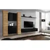 AC-DÉCO Meuble TV Mural Design "Switch VI" 330cm Naturel & Noir