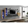 Assmann Electronic Meuble TV Mural Design "Switch XI" 330cm Naturel & Gris