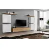 Paris Prix Meuble TV Mural Design "Switch IV" 320cm Blanc & Naturel