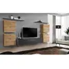 Meuble TV Mural Design "Switch IV" 320cm Naturel & Gris