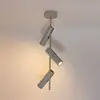 SIGMA Spot pour plafond Leda 3, taupe, à 3 lampes, acier, GU10, hauteu...